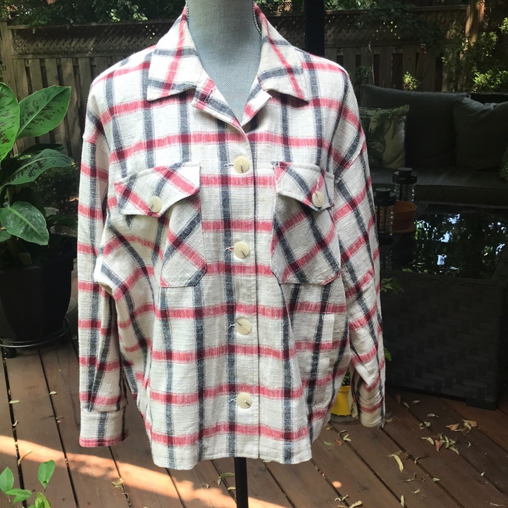 Zara plaid, oversized shirt. Size Medium ladies.